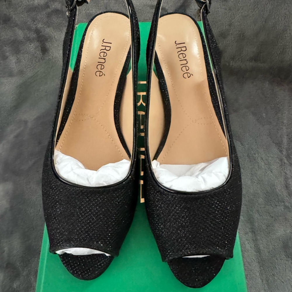 Brand New JRenee Black Sparkle Shoes- Size 9